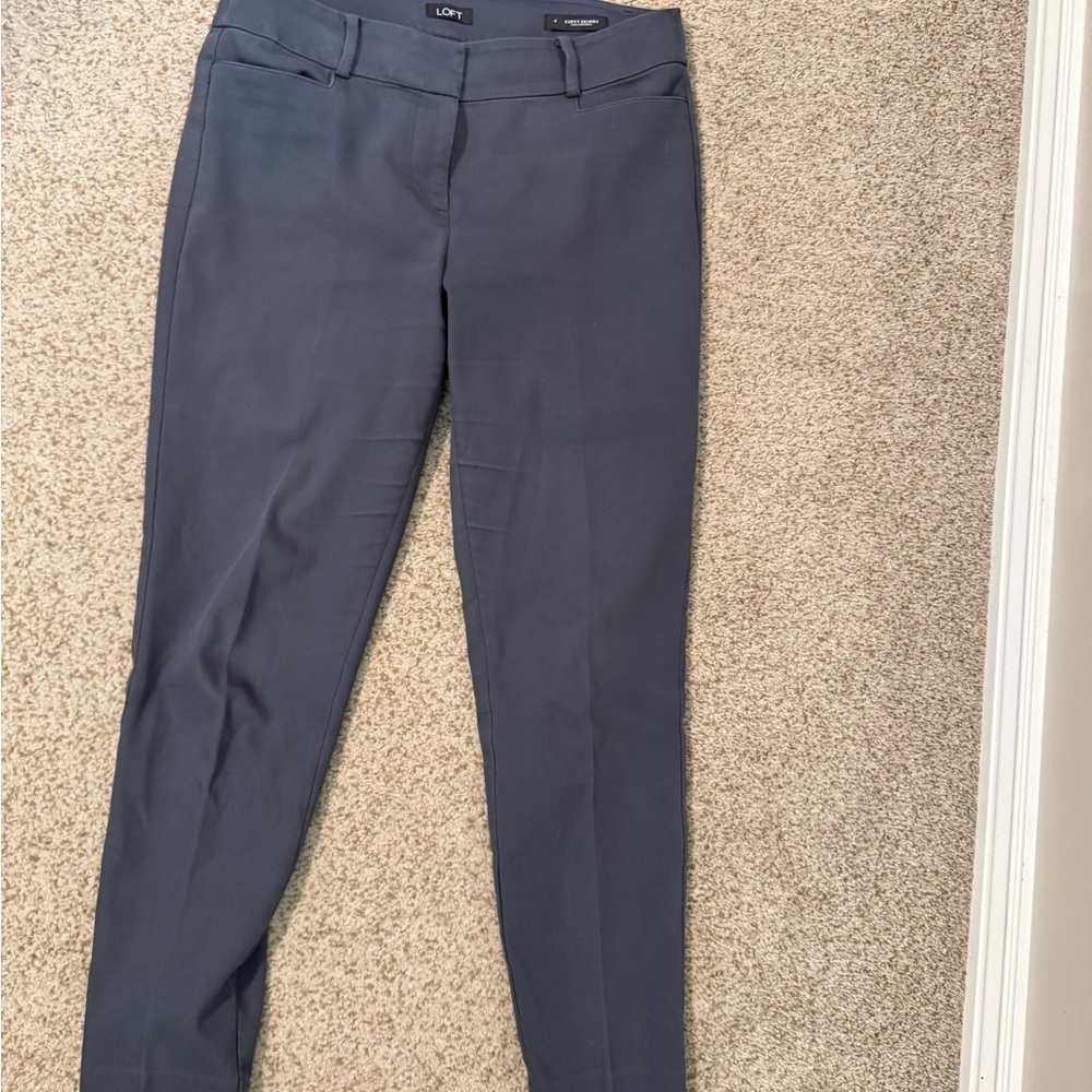 LOFT Curvy Skinny Slate Pants